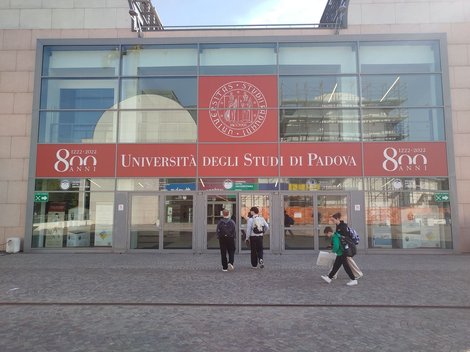 The main entrance, under the University of Padova banner
